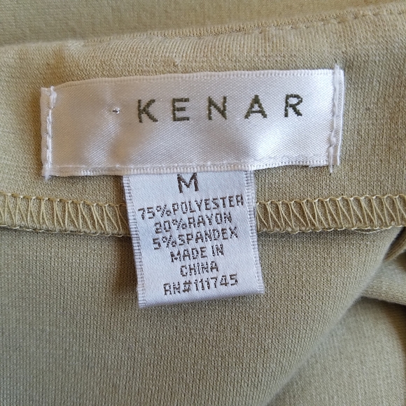 Khaki & Black Color Stretch Pencil Skirt - Picture 5 of 6